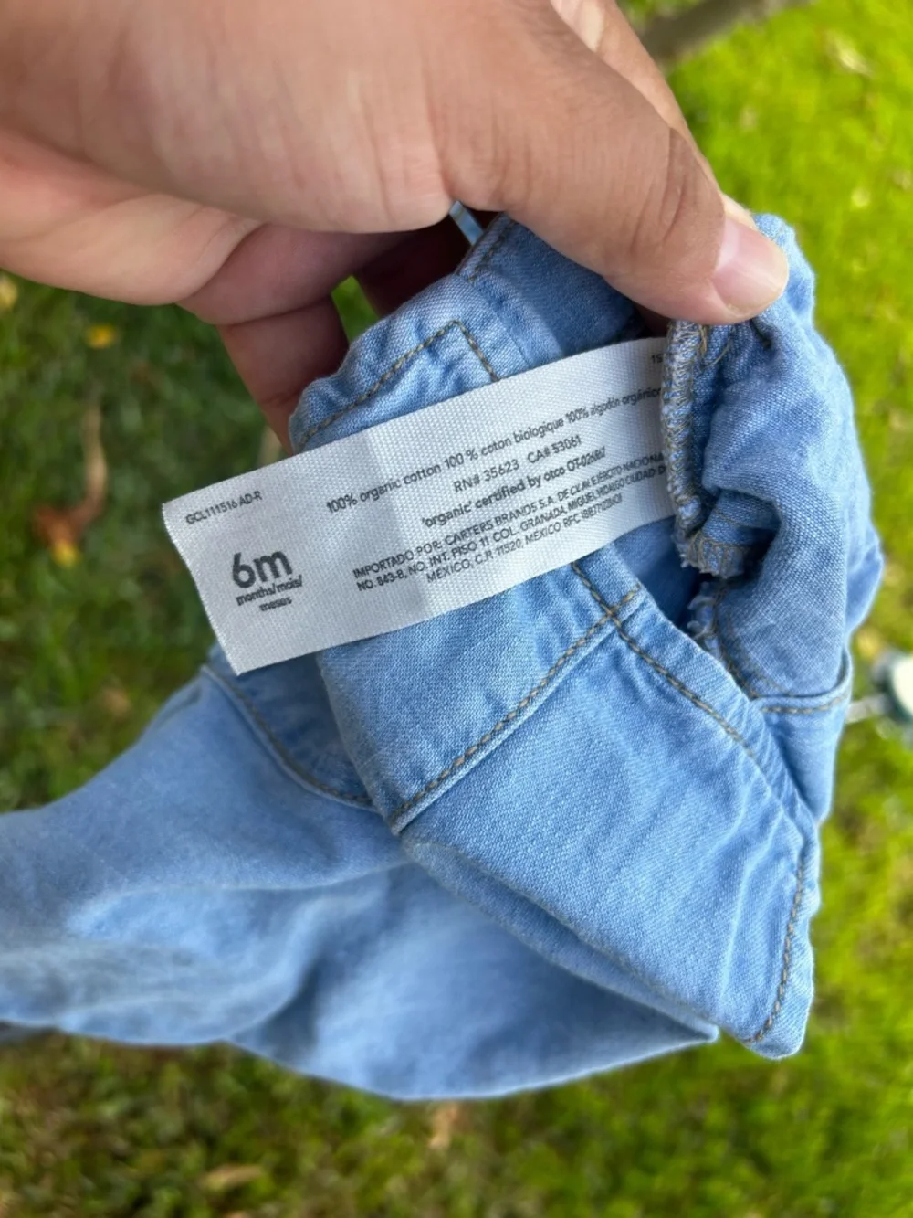 Carter's Light Blue Denim Short Overalls